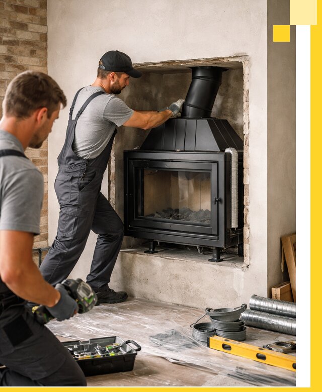 Установка каминных топок в Элисте: монтаж, подключение
