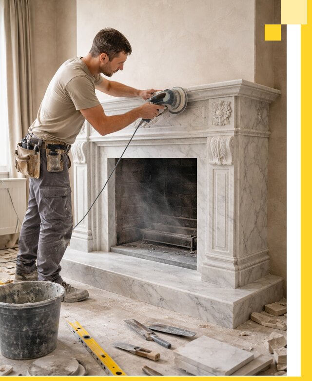 Изготовление и установка мраморных каминов в Элисте под ключ