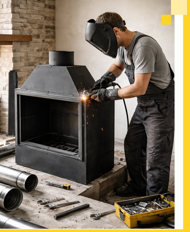 Продажа и установка металлических каминов в Элисте под ключ