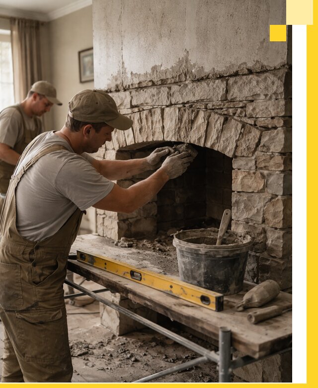 Изготовление каминов под ключ в Элисте, монтаж и отделка