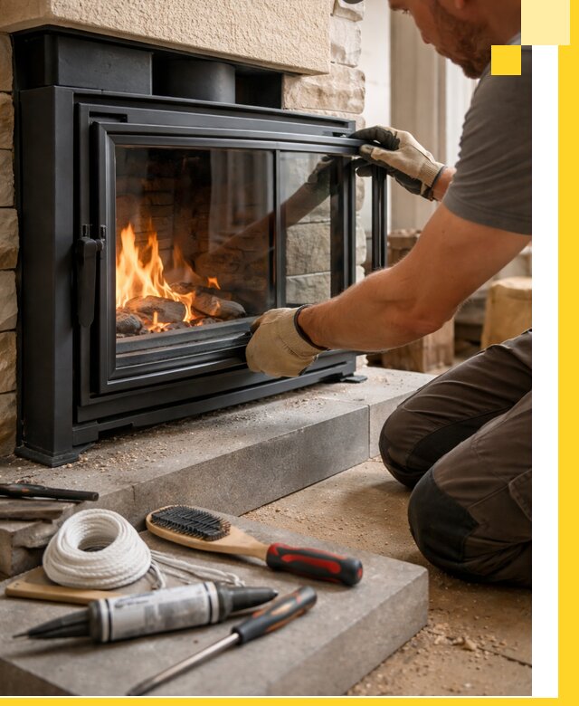 Производство, монтаж и доставка каминов со стеклом в Элисте