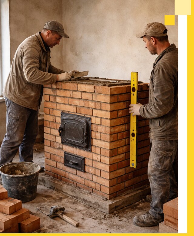 Отопительные печи под ключ в Элисте, установка и сборка