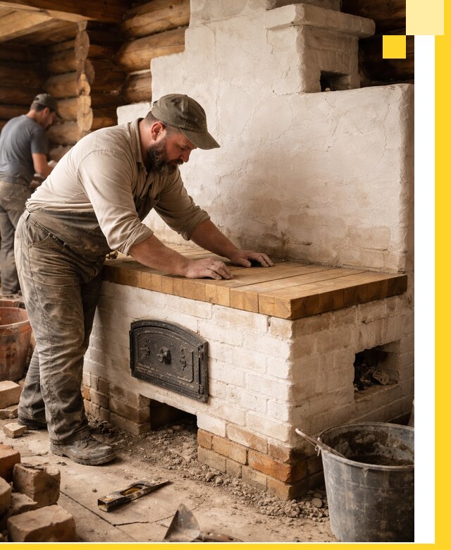 Проектирование и установка русской печи с лежанкой в Элисте