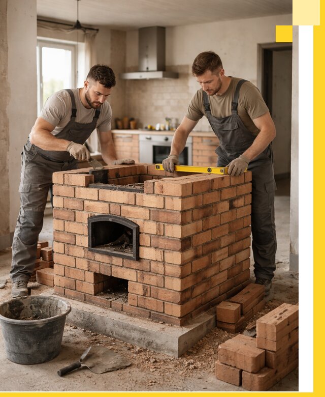 Установка и монтаж печей в частном доме в Элисте под ключ