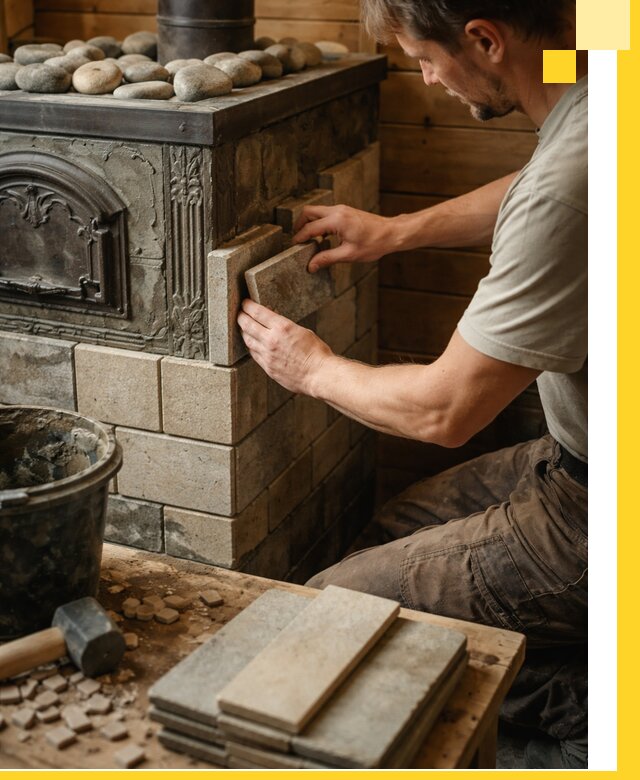 Облицовка банных печей в Элисте профессиональная отделка