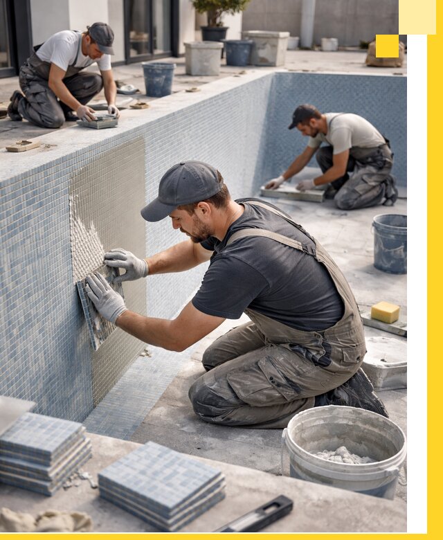 Облицовка бассейнов в Элисте плитка мозаика гидроизоляция