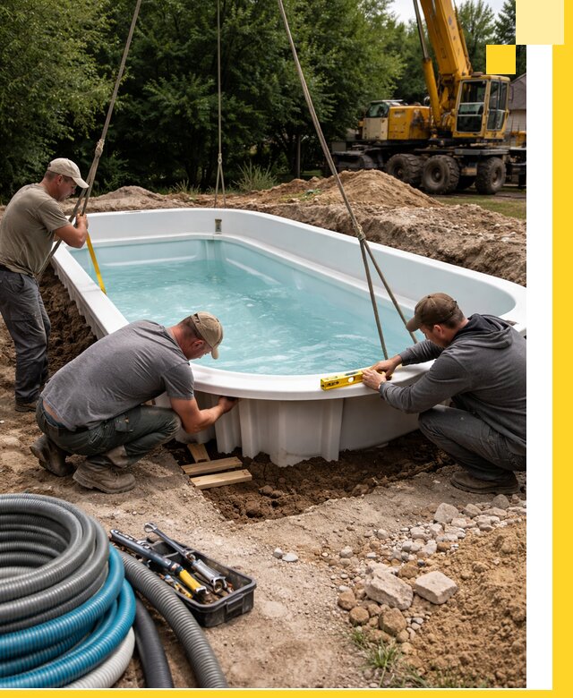 Установка и монтаж композитных бассейнов под ключ в Элисте