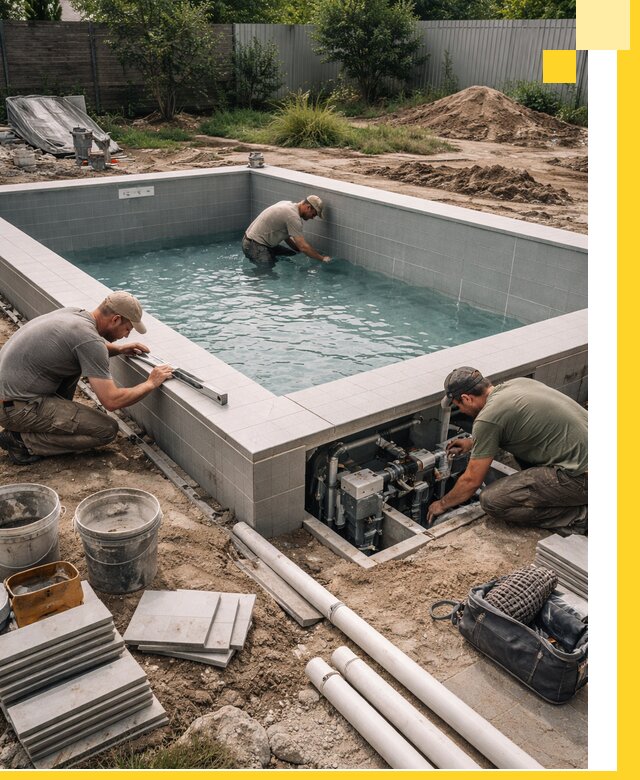 Строительство и монтаж бассейнов для дачи под ключ в Элисте