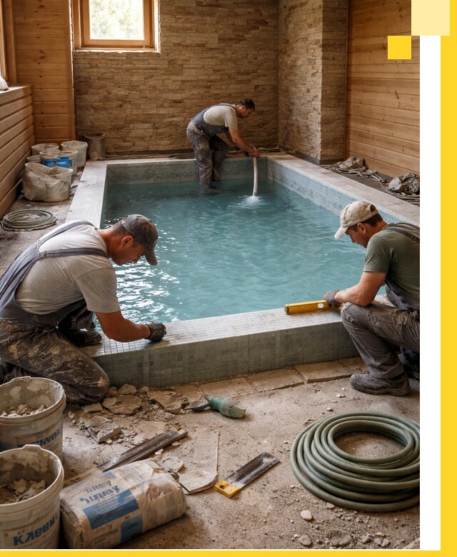 Проектирование и строительство бассейнов для бани в Элисте