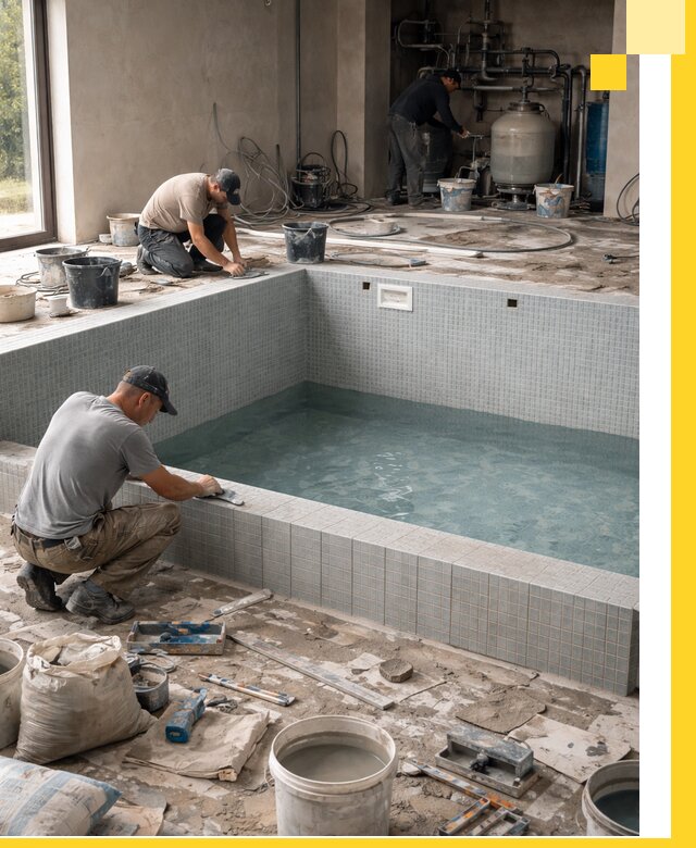 Строительство и монтаж бассейнов в помещении в Элисте