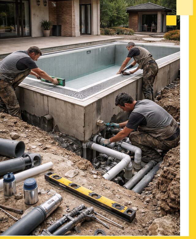 Строительство переливных бассейнов в Элисте под ключ