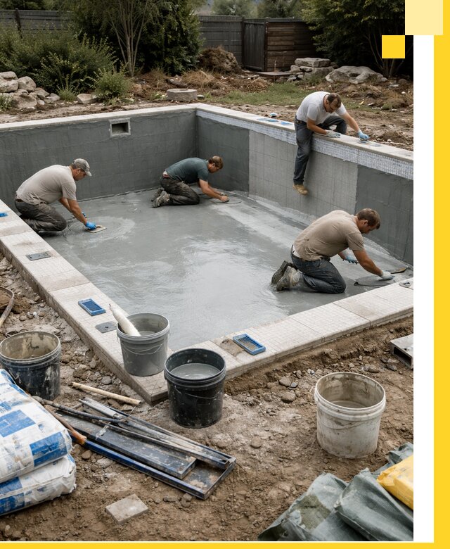 Изготовление и монтаж чаши бассейна под ключ в Элисте