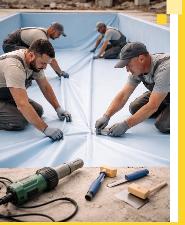 ПВХ пленка для бассейнов с монтажом и гарантией в Элисте