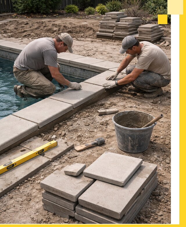 Установка и изготовление копингового камня для бассейнов в Элисте