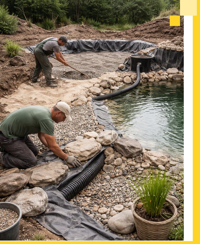 Строительство природных бассейнов и озер в Элисте под ключ