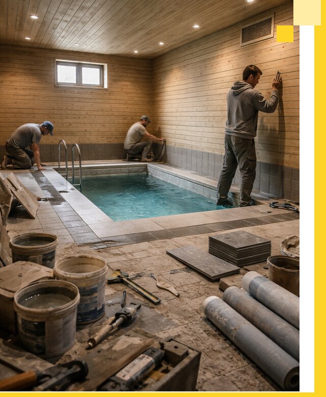 Строительство бани с бассейном и сауной под ключ в Элисте