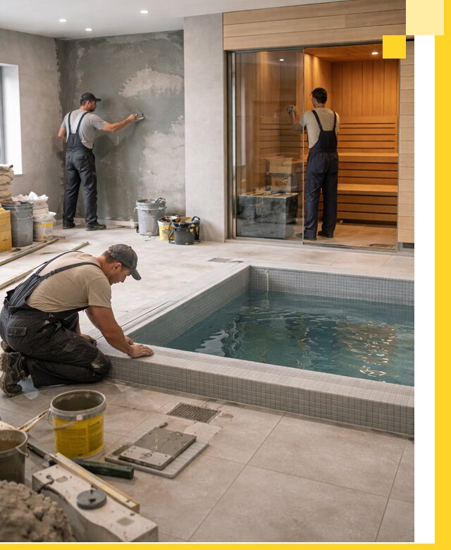 Проектирование и строительство сауны с бассейном в Элисте