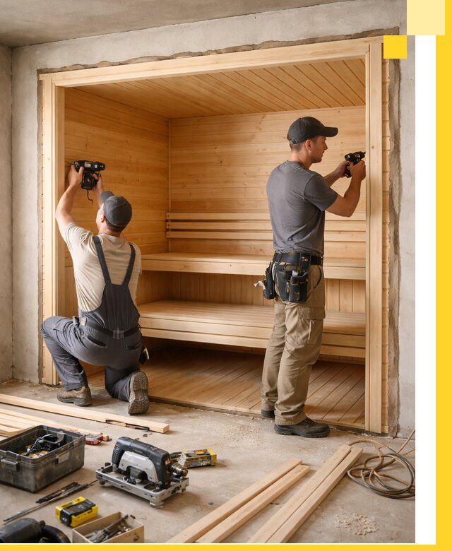 Монтаж саун под ключ в Элисте — проектирование и установка