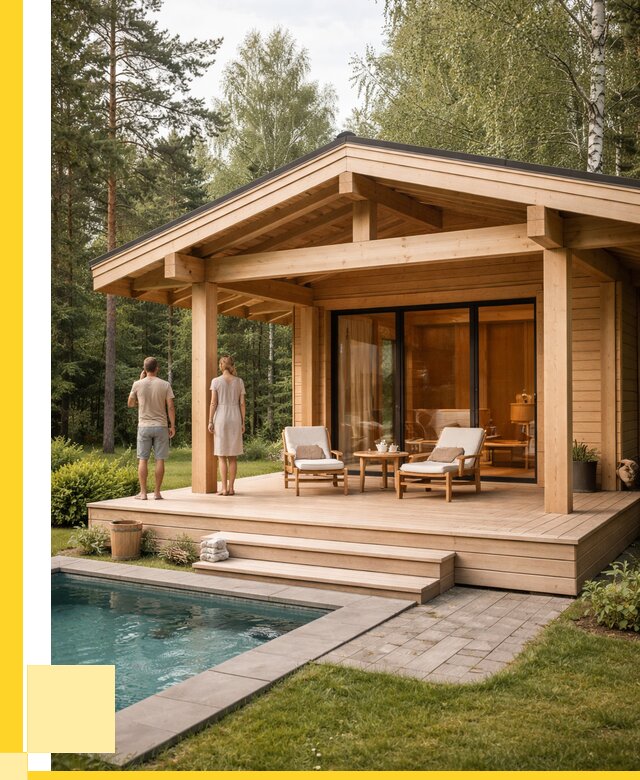 Бани с террасой под ключ в Элисте от 621360 р. | ЭриданЭлс