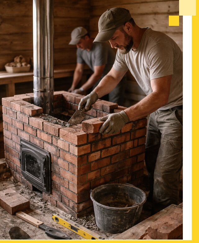 Кирпичные печи для бани под ключ в Элисте, проект и монтаж