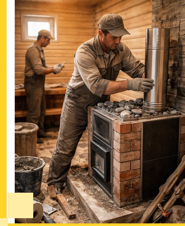 Монтаж печи в бане под ключ в Элисте от 20712 р. | ЭриданЭлс