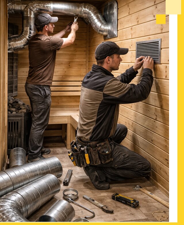 Проектирование и монтаж вентиляции бани в Элисте под ключ