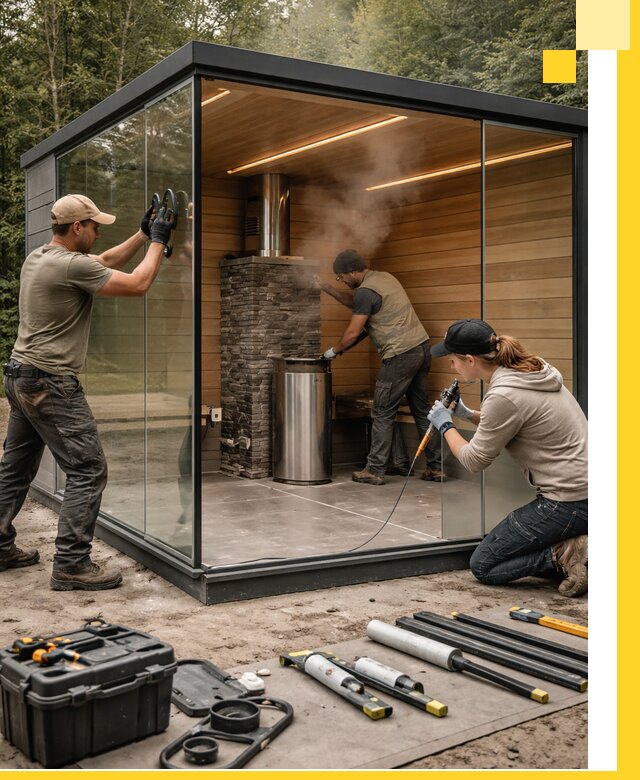 Проектирование и строительство стеклянных бань в Элисте