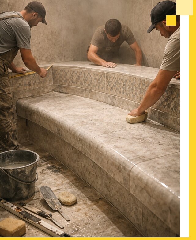 Изготовление и установка сидений для хамама в Элисте