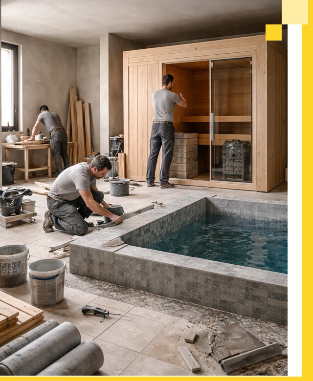 SPA зоны под ключ с бассейном сауной и печью в Элисте